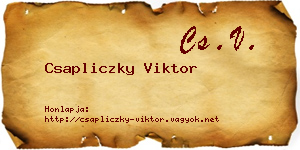 Csapliczky Viktor névjegykártya